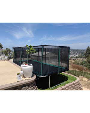 10x30 FT Gymnastics Trampoline USA XHD by Galactic Xtreme with Enclosure Safety Combo and Reversible Spring Pad